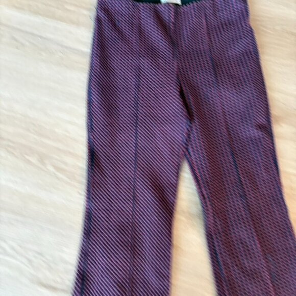 Anthropologie the essential crop flare Blue Maroon Stretch Pull on XS - Picture 5 of 9